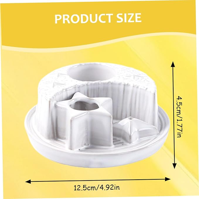 Sage Holder 4 in 1 4.9" Ceramic Sage Holder for Burning Moon Star Candle and Incense Easy Clean Incense Burners for Meditation Yoga Room