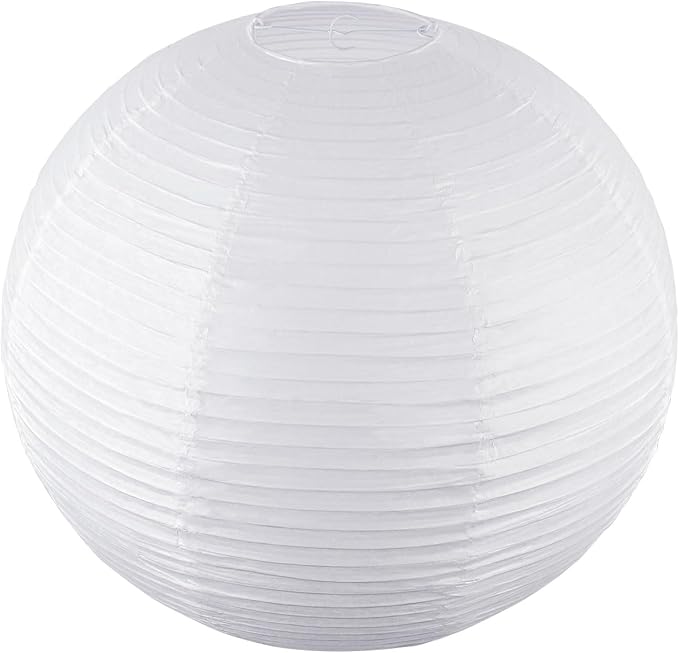 19.68" White Round Paper Lanterns, Chinese/Japanese Paper Lantern Pendant Light, Large HangingPaper Lamp Shade for Party Decoration, Home Decor Ceiling Lampshade(1 Pack)