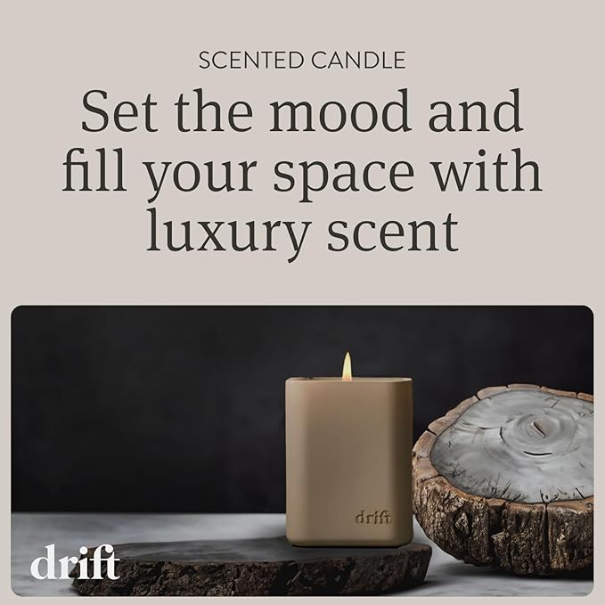 Drift Amber Scented Candle - Home Decor - Fragrance Oil Candle - 60 Day Burn Time - 10.5 oz