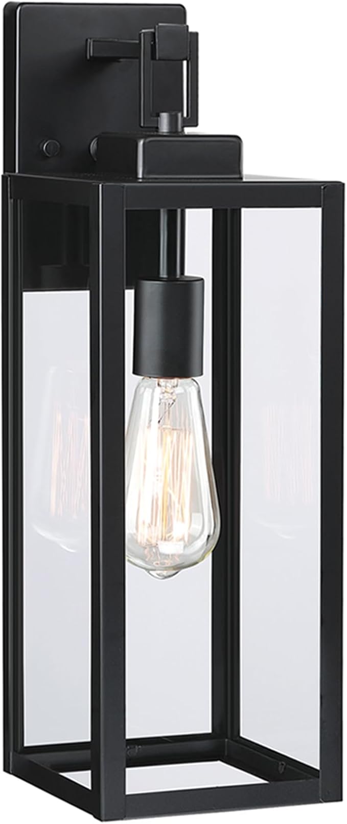 Large Size Outdoor Wall Lantern, 18 Inch Outdoor Light, Large Porch Light, Metal and Glass Outdoor Lantern Wall Light Fixture with E26 Socket, 1 Pack