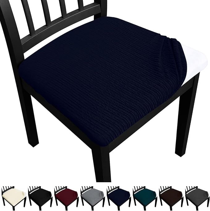 Dining Chair Seat Covers, Washable Dining Room Chair Seat Covers Set of 8, Removable Kitchen Seat Covers Chair Covers for Dining Chairs