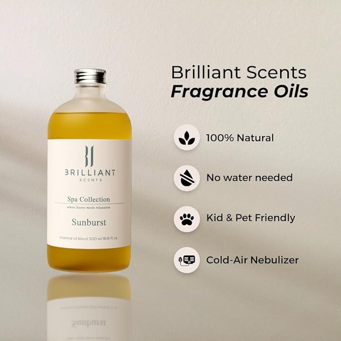 Brilliant Scents Opulent Seduction Fragrance Oil 500ml - Premium Diffuser Oil for Home, Office, Hotels - Long Lasting, Plant-Based, Meets IFRA Standards, USA-Made - Pineapple, Ginger, Oakmoss