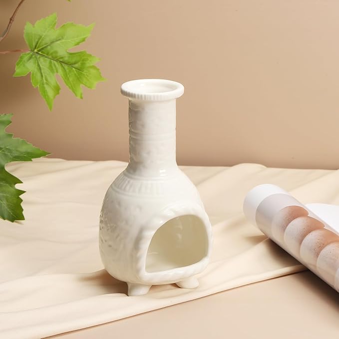 uxcell Incense Burner, Ceramic Incense Holder Santo Holder Ash Catcher with Cleaning Brush Tweezer Decorative Bowl for Meditation Stick Aromatherapy Yoga, White