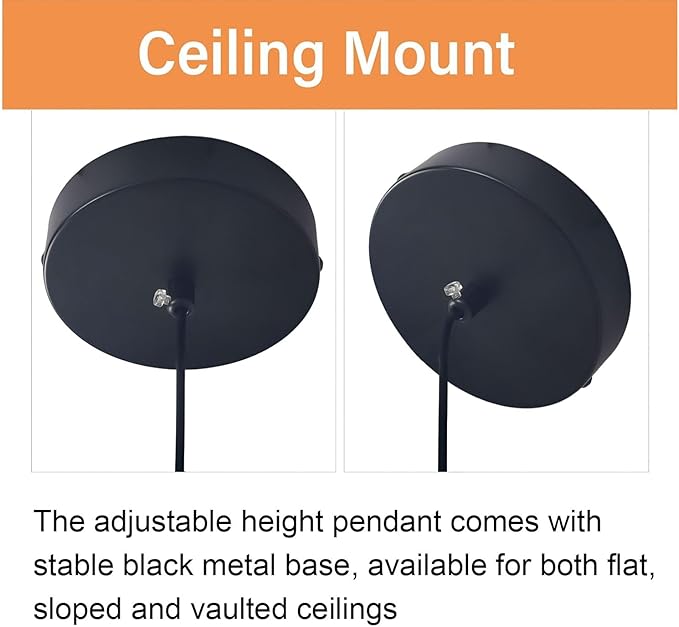 2 Pack Black Pendant Lights, Modern 3W LED Pendant Light Fixtures for Kitchen Island, Long Tube Hanging Light Cord Adjustable for Dining Table Bedroom Bar Hallway (23.6 Inch, 3000K)