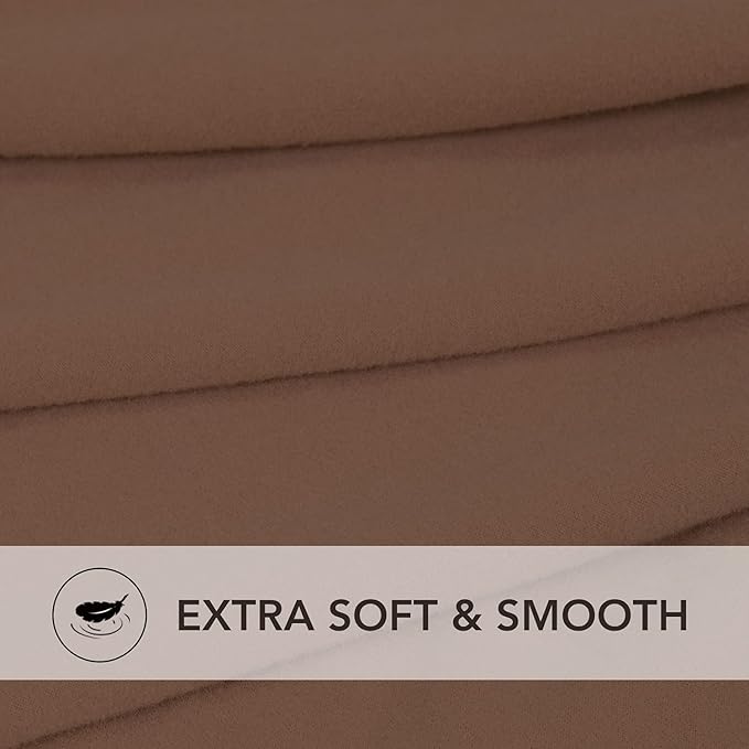 PureFit Super Stretch Soft Form Fit Ottoman Cover Rectangle - Ottoman Slipcovers for Foot Stool & Folding Storage Furniture for Living Room with Nonslip Elastic Bottom (Large, Brown)