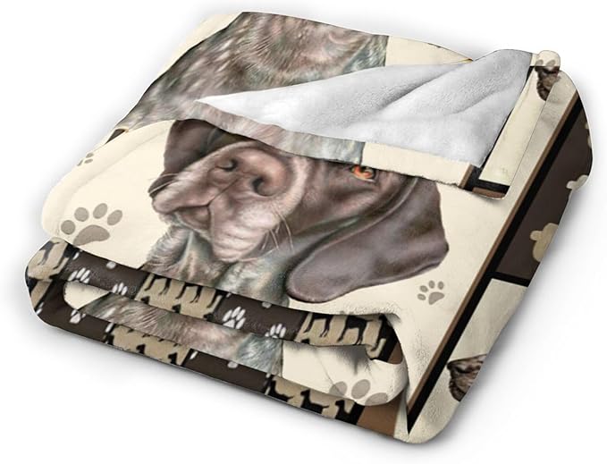 Tijuboni German Shorthaired Pointer Throw Blanket Dog Gifts for Girls Boys Women Men Kids Adults Soft Flannel Fleece Blanket for Couch Sofa Bed Home Decor 40"x50"