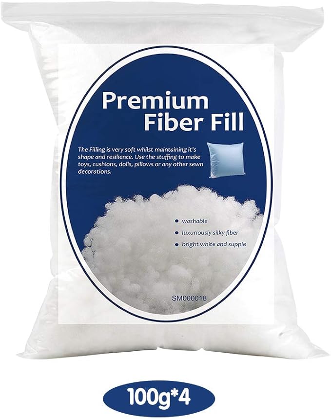 Bupete 14.1oz/400g Polyfill Stuffing for Stuffed Animals, (1.8oz~4.18lb) Poly Fil Stuffing for Crafts Crochet Stuffing,Stuffing for Crochet, Polyester Fiber Fill for Fill Fiber Animal Stuffing