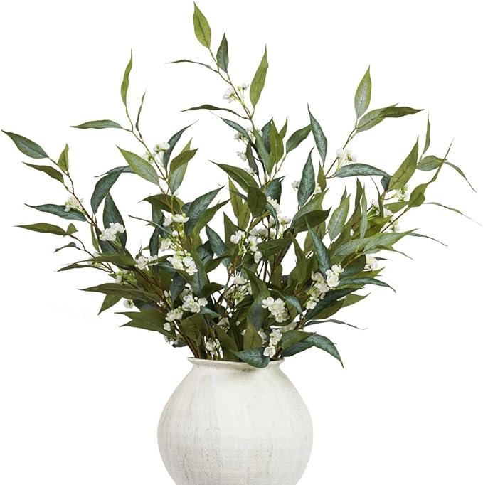 Artificial Plants,6Pcs 39inch Green Faux Stems for Vase,Faux Branches Greenery Stems Artificial Plants & Flowers for Home Decor