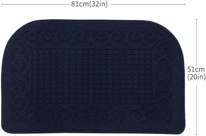 COSY HOMEER 32X20 Inch Anti Fatigue Kitchen Rug Mats are Made of 100% Polypropylene Half Round Rug Cushion Specialized in Anti Slippery and Machine Washable (32x20in Navy 1pc) …