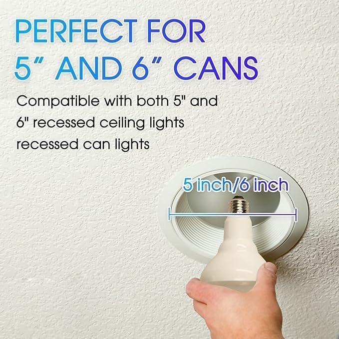 Energetic BR30 LED Recessed Light Bulb, 9W=75W, 6000K Cool Daylight, 900LM, Dimmable Ceiling Flood Light Bulb for Cans, CRI80+, 12-Pack
