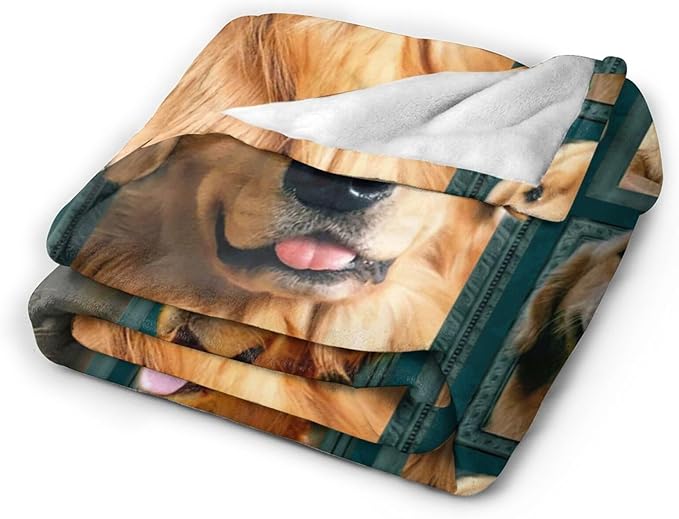 Tijuboni Golden Retriever Throw Blanket Dog Gifts for Girls Boys Women Men Kids Adults Soft Flannel Fleece Blanket for Couch Sofa Bed Home Decor 40"x50"