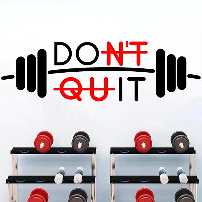 Gym Wall Decor Decals Inspirational Office Wall Decals Motivational Quotes Sign Art Stickers Home Gym Walls Art Signs Positive Sayings Vinyl Stickers for Teamwork Yoga Exercise Fitness Decor