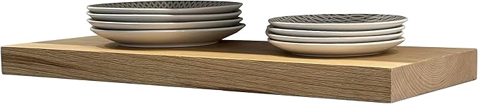 joelsantiques 30 Inch Wide Floating Shelves for Wall - 30x10x2 in - Made of Natural Wood - Easy Install - Heavy Duty - Perfect for Bathroom Kitchen, Living Room - Beige