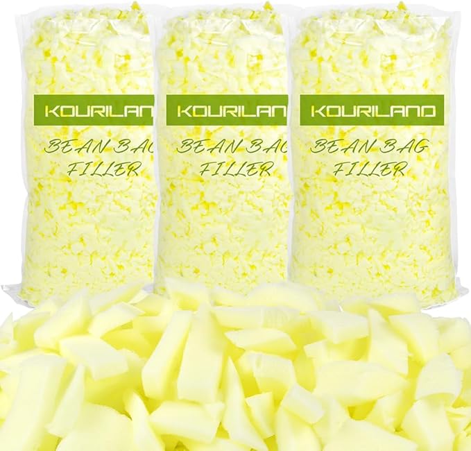 15LBS Bean Bag Filler - Shredded Memory Foam Beanbag Filling Pillow Stuffing Bean Bag Refill for Couch Cushion Stuffed Animals Dog Bed Chair Arts Crafts