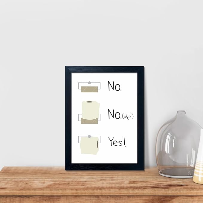 Bathroom Picture Wall Decor, Toilet Paper Bathroom Rule Wall Art, Bathroom Sign, Bahtoom Quote Paintings for Wall