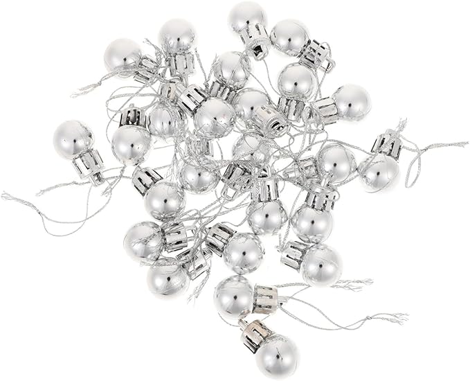 BESPORTBLE 24pcs Christmas Balls 0.8 Inch Mini Christmas Ball Ornaments Shatterproof Baubles Miniature Tree Decorations Hanging Pendants for Holiday Home and Store Decor