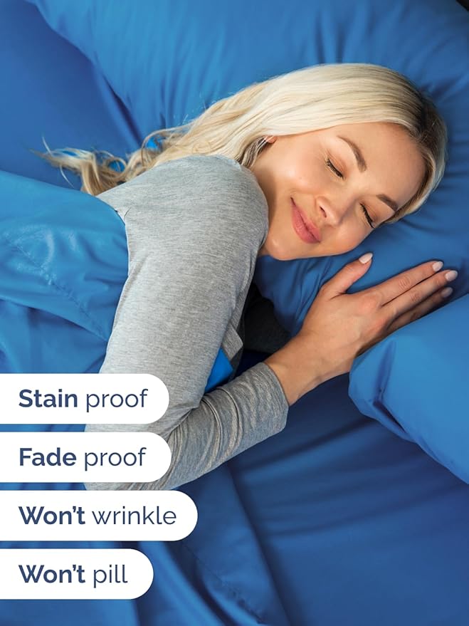 Extra Deep Full Sheet Set - 6 Piece Breathable & Cooling Sheets - Hotel Luxury Bed Sheets Set - Easy & Secure Fit - Soft, Wrinkle Free & Comfy Sheets Set - Royal Blue Sheet Set with Extra Deep Pockets