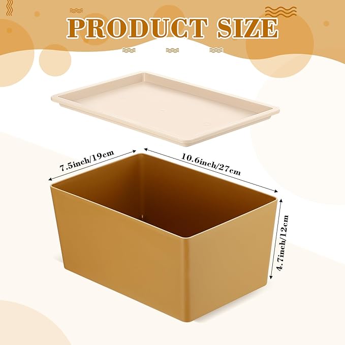 Menkxi 4 Pcs Storage Bins with Lids Plastic Stackable Containers for Organizing Shelves Christmas Ornament Box Baskets(Mixed Color,Small)