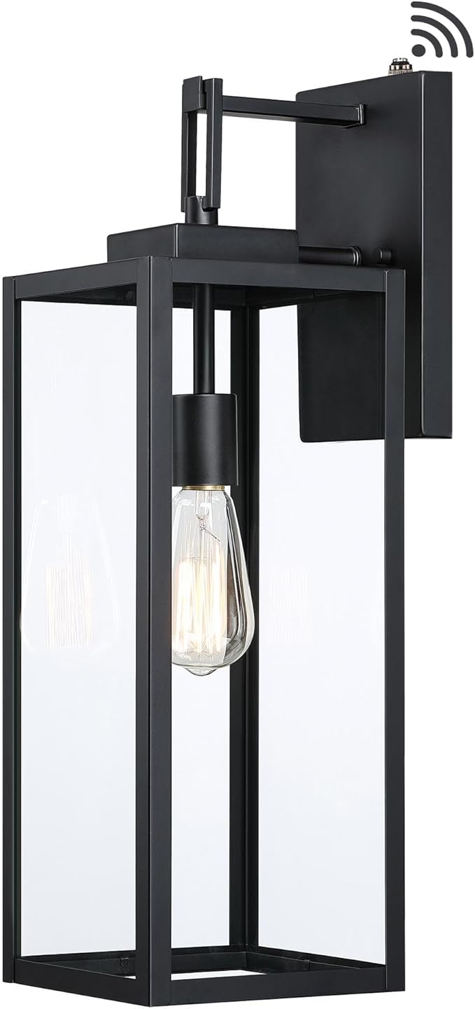 22 Inch Outdoor Wall Light Dusk to Dawn, Extra Large Wall Lantern for House Exterior Wall Sconce with Sensor, Photocell Porch Light for House Outside Garage Patio Lighting, E26 Socket, 1 Pack