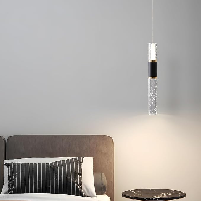 Modern Kitchen Island Light Fixture Black Led Pendant Light for Dining Room Bedroom