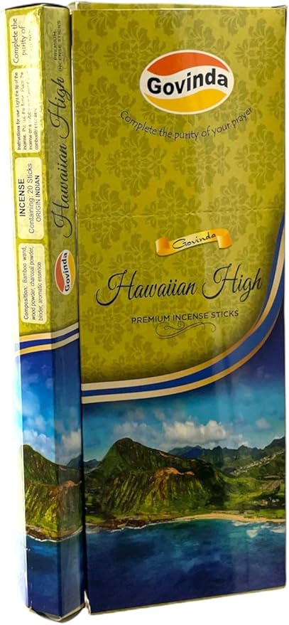 Govinda Incense - Hawaiian High - 120 Incense Sticks, Masala Coated Incense