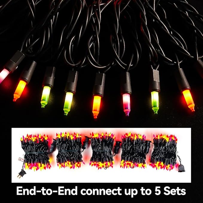 Christmas Lights Multicolor, Indoor and Outdoor use,Black Wire Lighting String 100 Counts,Decorations for Holiday, Party,Festival,Christmas String Lights