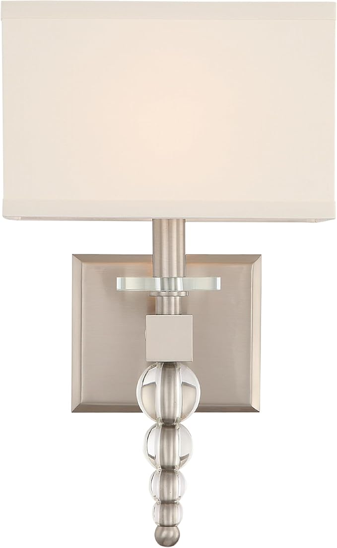 Crystorama Clover 1 Light Brushed Nickel Sconce