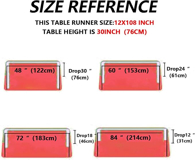 12 Pack Orange Table Runners, Fall Table Runner 12x108 Inches Long, Silk and Smooth Fabric Table Runner for Wedding, Parties, Banquets,Halloween Thanksgiving Decoration