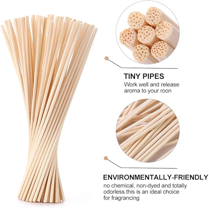 HOSSIAN 7 Inch Reed Diffuser Sticks,-Diffuser Sticks-Reed Diffuser- Reed Sticks Aroma Diffuser Sticks for Aroma Fragrance(100 PCS) (Primary Color 7 Inch)