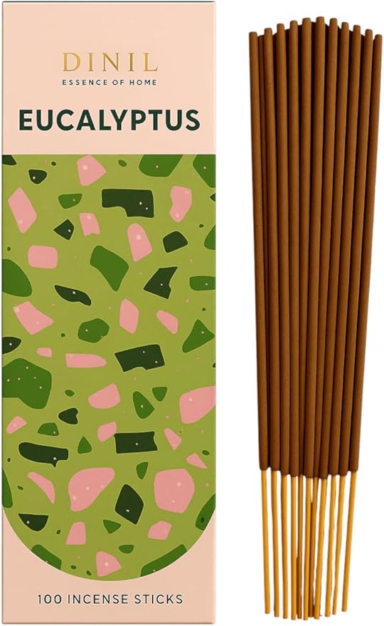 Dinil Eucalyptus Incense Sticks – 100 Sticks | Hand-Rolled, Charcoal-Free | Clean Burn, Low Smoke | Aromatic Incense for Meditation, Yoga & Home Fragrance