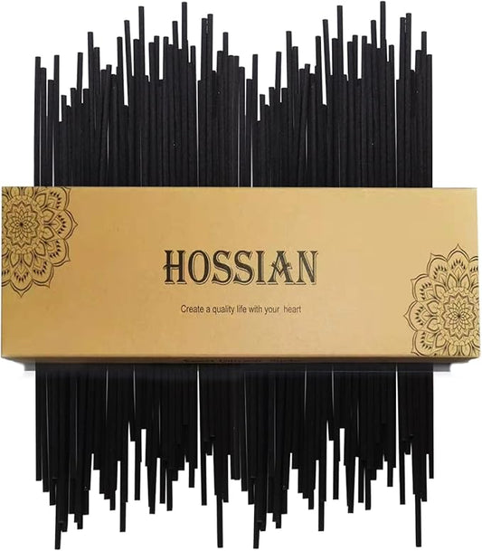 HOSSIAN Fiber Reed Diffuser Sticks-10inch Natural Rattan Diffuser Reeds-Primary Color Reed Diffuser Refill (Black 9inch)