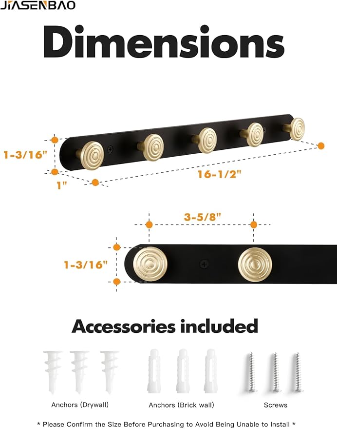1 Pack Coat Rack Wall Mounted Gold Black Towel Hooks for Bathrooms Wall Hooks for Hanging Coat Robe Hooks Kitchen Decorative Heavy Duty Zinc Alloy