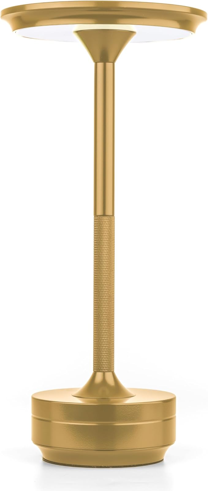 Cordless Rechargeable Touch Lamp 5000mAh Battery, 20+ Hours Use, USB-C Charging, 3 Color & Brightness Settings, Aluminum Table Lamp for Bedroom, Dining, Office or Cafe (Gold)