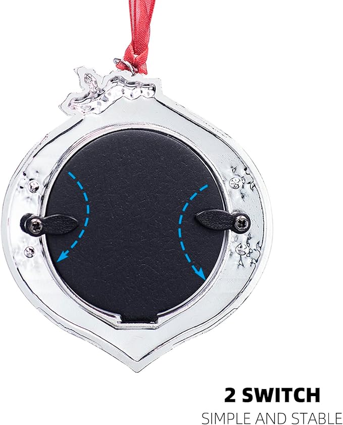 2025 Christmas Tree Ornament Picture Frame Metal Hanging Pendant Holiday 2" Photo Frame Charm Decorative of Pets, Baby First Christmas, Family (2025 Style 3)