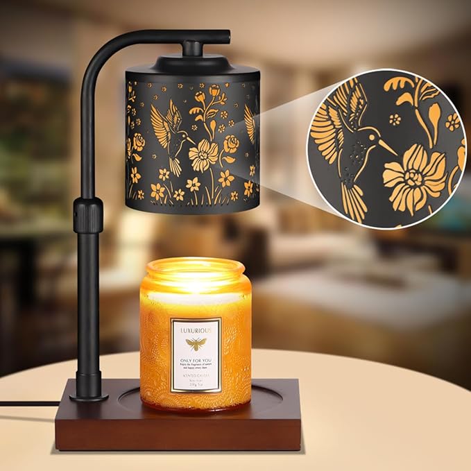 Candle Warmer Lamp with Adjustable Height Dimmable for New Home Decor Electric Candle Warmer for Jar Candles Birthday Gifts for Women Mom(Hummingbird)