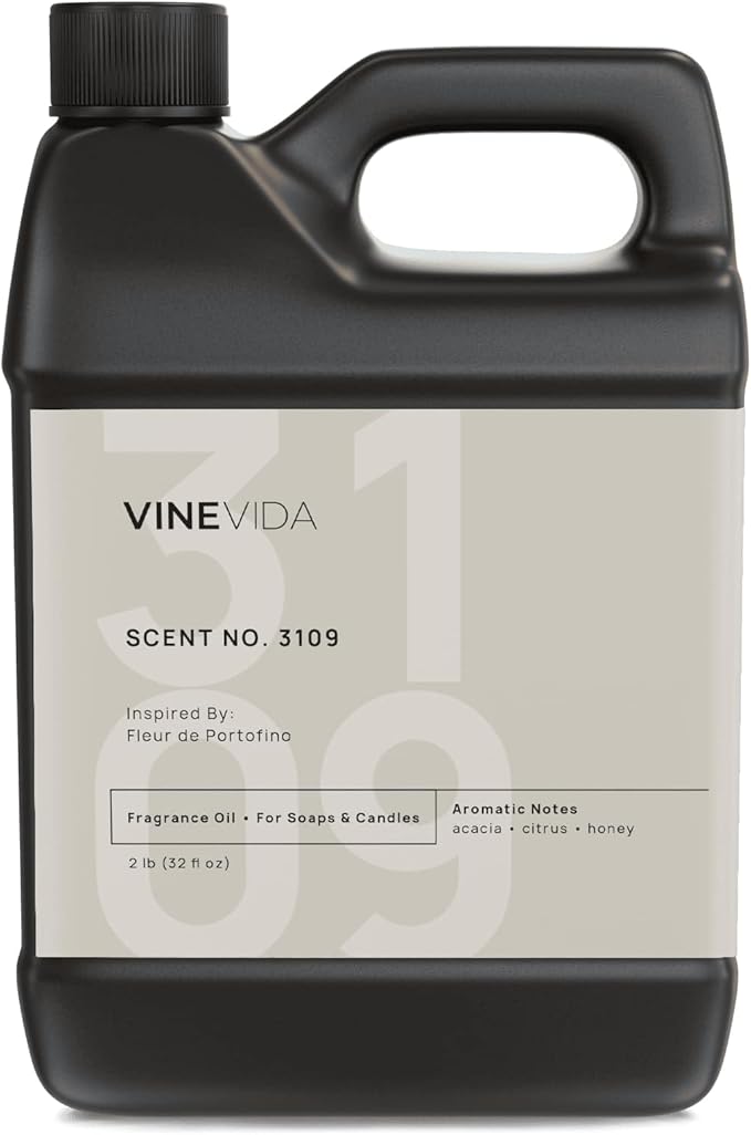 VINEVIDA Scent NO. 3109 Fragrance Oil - 32oz (2lbs) - Inspired by: Fleur de Portofino Fragrance Oil for Candle Making - Made in USA Candle Scents Scents for Soap Making