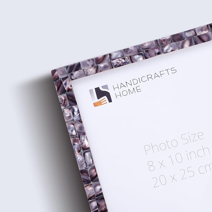Handicrafts Home 8x10 Picture Frame Mother of Pearl Collection, Handcrafted Photo Frame, Small Picture Frame for Living Room, Wall Decor, Office Desk Decor, Vintage Picture Frames, Gift for her, Thanksgiving gift for friends & Family