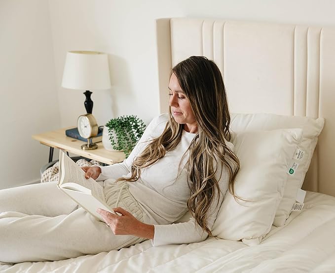 Woolino Premium Wool Pillow, Breathable 100% Wool Fill & Organic Cotton Cover Pillow Insert & Washable Quilted Shell, Sleeping Pillow with Adjustable Loft to Customize Thickness, King - 20x36 Inches