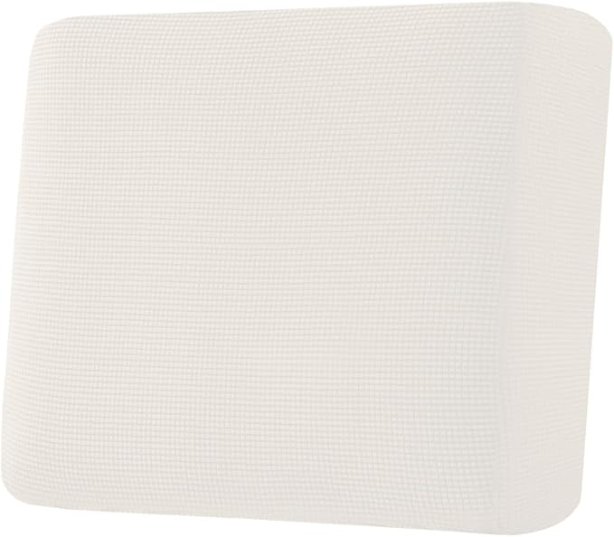 H.VERSAILTEX Super Stretch Individual Seat Cushion Covers Sofa Covers Couch Cushion Covers Slipcover Sets Thick Jacquard Textured Twill Fabric (1 Piece Chair Cushion Cover, Cream)
