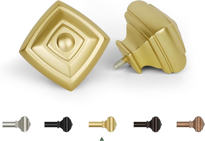Decorative Gold Curtain Rods for Windows 72 to 144 Inches(6-12ft), USFOOK 7/8 Inch Long Curtain Rod 32 to 144 Inches, Heavy Duty Single Drapery Rods, Square End