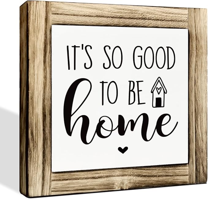 Home Decor Signs, Front Door Porch Decor, Decorative Wooden Box Sign, Farmhouse Tabletop Decors, New House Decors, Family Decoration Gift, It's So Good to Be Home Sign, 5.9×5.9 inches