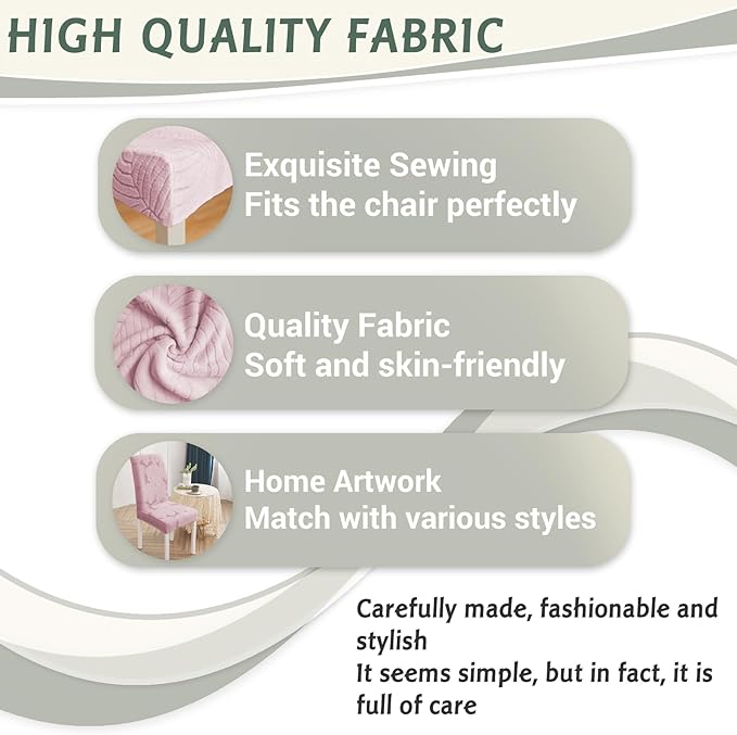 Chair Covers for Dining Room Chair Covers Set of 4 Stretch Spandex Kitchen Chair Protector Slipcover Removable Washable Dining Chair Covers for Home, Party, Ceremony, Banquet (Pink)