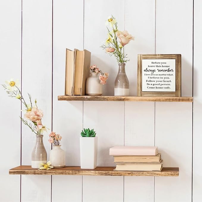 Inspirational Decor Signs, Desk Decor Art, Decorative Wooden Box Sign, Warm Home Decors, Graduation Gift for Family Members, Before You Leave This Home Sign, 5.9×5.9 inches