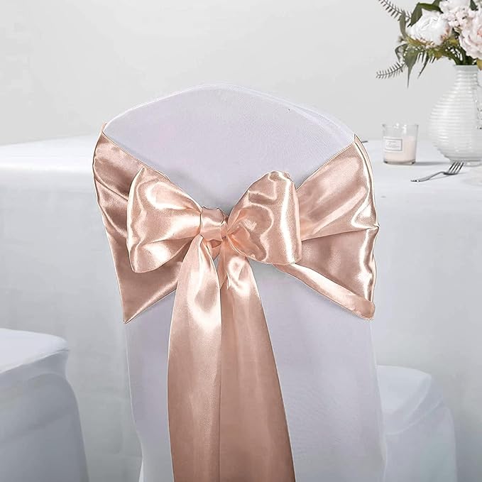 6 Pack Rose Gold Table Runners, Satin Table Runner 12x108 Inches Long, Silk and Smooth Fabric Table Runner for Wedding, Parties, Banquets Decoration