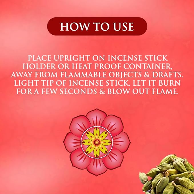 SPA CEYLON Cardamom Rose Aromaveda Incense Sticks | Luxurious Aromatherapy Scented Sticks | Home Fragrance | 30 Sticks