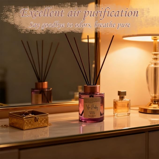 Sandalwood Reed Diffuser 120ml – Warm Woody Home Fragrance, Aromatherapy, Long-Lasting Fragrance, Room Decor Gift