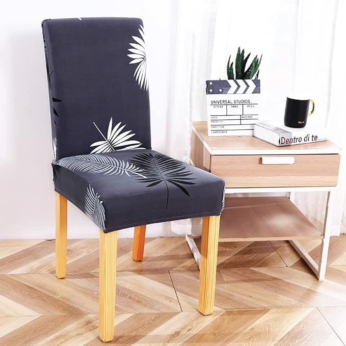 Stretch Chair Covers Slipcovers Set of 4 Printed Stretchable Dining Chair Slipcover Washable Removable for Kitchen,Hotel,Restaurant