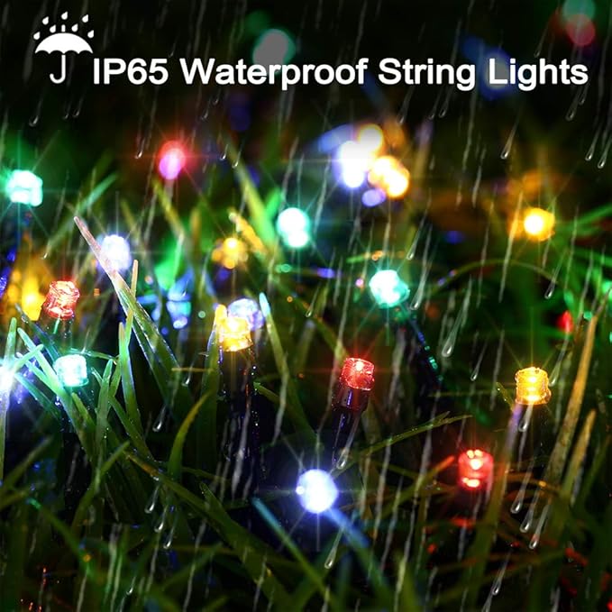 Joomer Battery Christmas Lights, 66ft 200LED Fairy Lights Battery Operated Timer 8 Modes Waterproof for Outdoor Home Garden Party Holiday Christmas Trees Decoration (Multicolor)