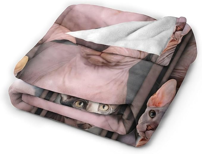 Tijuboni Sphynx Cat Throw Blanket Cat Gifts for Girls Boys Women Men Kids Adults Soft Flannel Fleece Blanket for Couch Sofa Bed Home Decor 40"x50"
