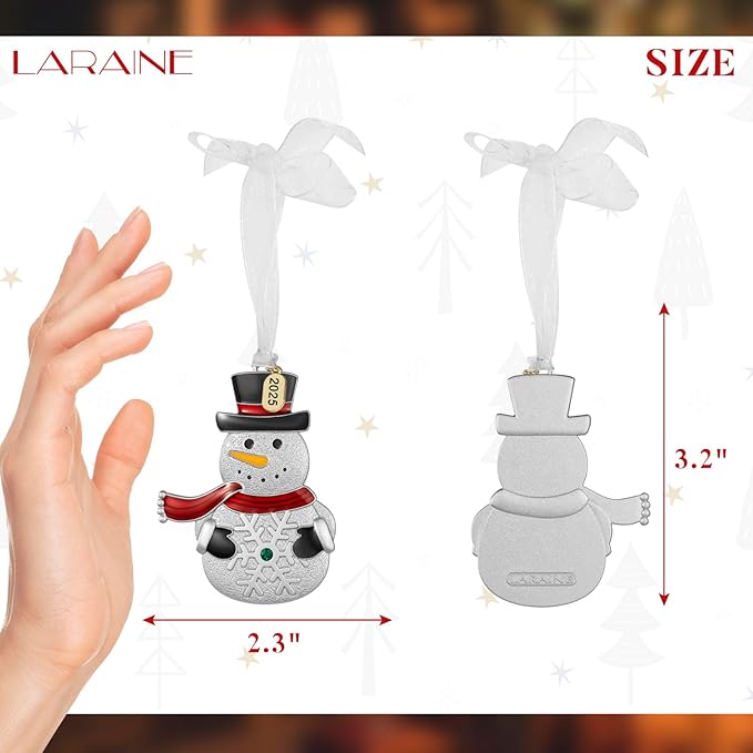 Laraine Christmas Tree Ornaments – 2025 Hanging Decorative Pendant of Tree Car Charm Holiday Keepsake Gift Home Decor (Snowman (2025))